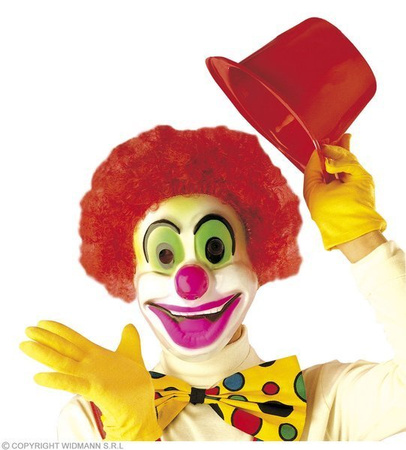 MASKA KLAUN Z WŁOSAMI POMARAŃCZ