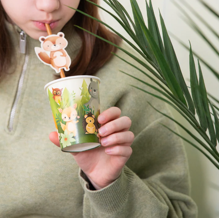 SŁOMKI PAPIEROWE LEŚNI PRZYJACIELE 6 SZT.