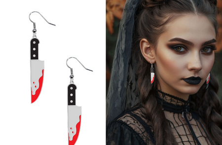 KOLCZYKI ZAKRWAWIONE NOŻE