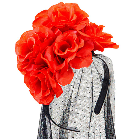 OPASKA CZARNY WELON Z RÓŻAMI