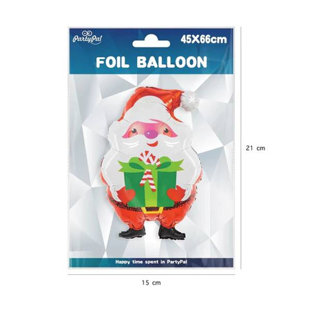 BALON FOLIOWY MIKOŁAJ Z PREZENTEM 66 x 45 cm