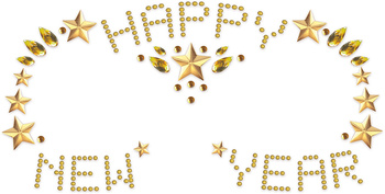 SAMOPRZYLEPNA BIŻUTERIA NA TWARZ "HAPPY NEW YEAR"