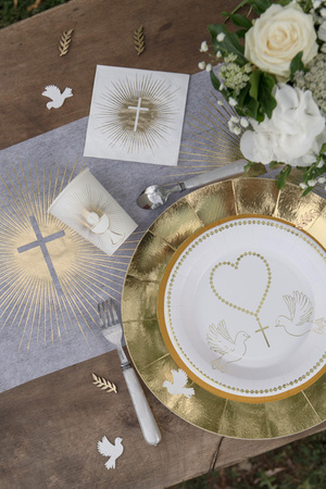 KUBECZKI PAPIEROWE KOMUNIA RÓŻANIEC 270 ML 10 SZT