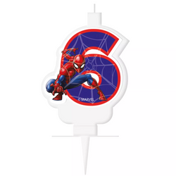 ŚWIECZKA URODZINOWA NA TORT SPIDERMAN MARVEL CYFRA 6