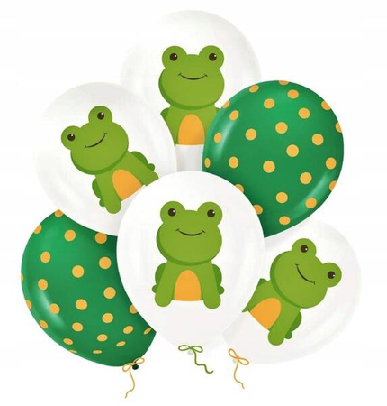 ZESTAW BALONÓW LATEKSOWYCH ŻABKA 30 CM 6 SZT