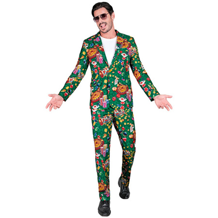 Strój garnitur z nadrukiem w stylu kasyna gracz ruletka