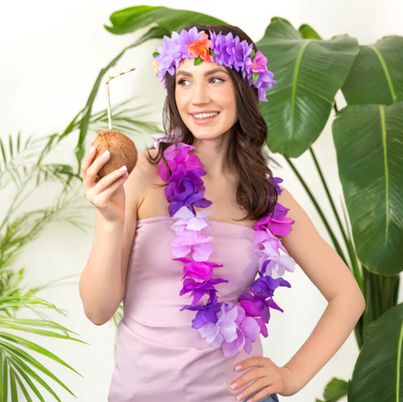 NASZYJNIK HAWAJSKI 115 CM FIOLETOWY 