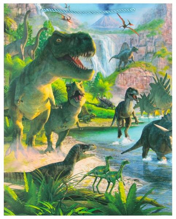 TORBA PREZENTOWA DZIECIĘCA DINOZAURY 30 X 42 X 12 CM