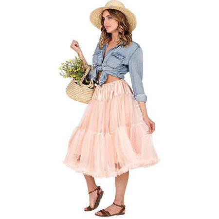 SPÓDNICA RÓŻOWA Z TIULU 65 CM