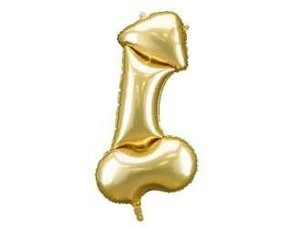 BALON FOLIOWY PENIS 55,5 X 112 CM ZŁOTY