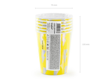 Kubeczki Electric Holo neonowy żółty 260ml 6 szt.