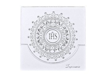 ZAPROSZENIA KOMUNIJNE SREBRNE 10 szt