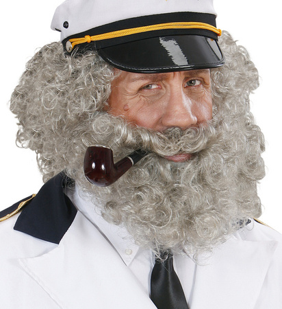 PERUKA Z BRODĄ SIWA KAPITAN