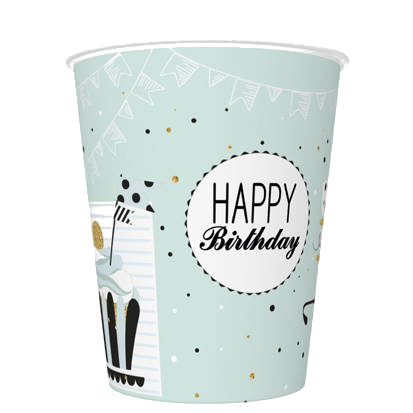 KUBECZKI PAPIEROWE HAPPY BIRTHDAY 250 ML