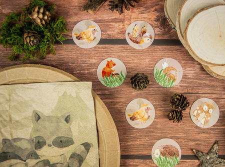 KONFETTI URODZINOWE LEŚNE ZWIERZĄTKA 36 SZT.