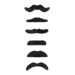 SZTUCZNE WĄSY CZARNE ZESTAW 6 SZT.