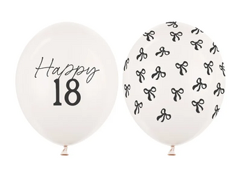 BALONY LATEKSOWE HAPPY 18 KOKARDKI 50 SZT 30 CM