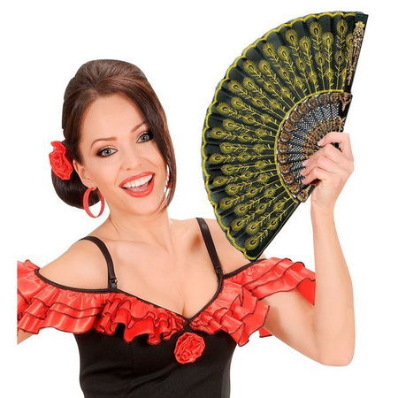 WACHLARZ HISZPAŃSKI ZŁOTO-CZARNY