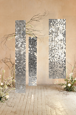 PANEL CEKINOWY KWADRATY SREBRNY 30X30 CM