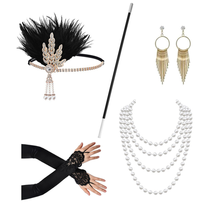 ZESTAW RETRO DAMSKI ZŁOTY 5 EL.