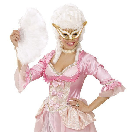 MASKA BIAŁA Z PIÓRAMI 