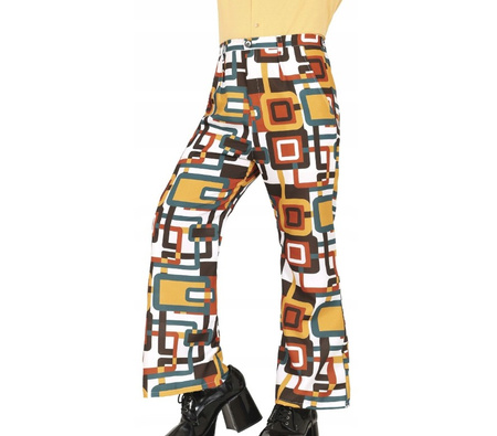 SPODNIE MĘSKIE DZWONY KWADRATY 