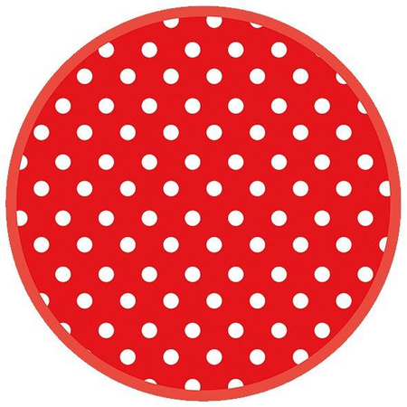 TALERZYKI CZERWONE W KROPKI 23 CM