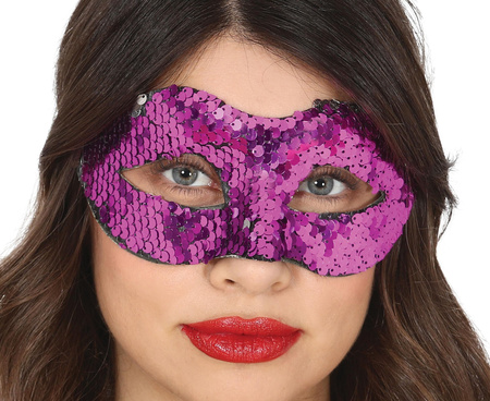 MASKA WENECKA CEKINOWA FIOLETOWA
