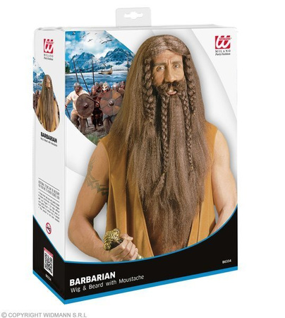 PERUKA+BRODA+WĄSY WIKING
