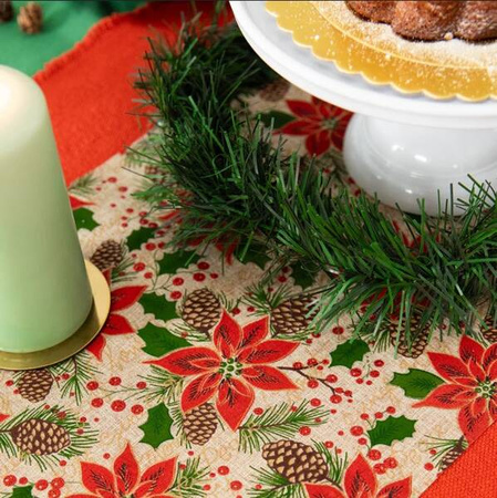 BIEŻNIK LNIANY GWIAZDA BETLEJEMSKA 275x28 CM