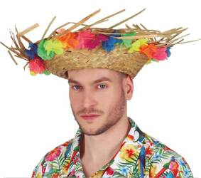 KAPELUSZ HAWAJSKI Z KWIATAMI