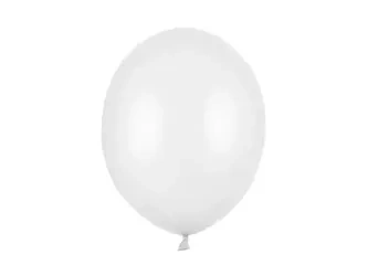 BALONY STRONG 30 CM METALIZOWANE JASNY BIAŁY 10 SZT