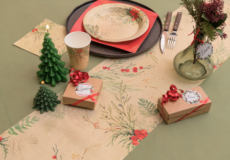 BIEŻNIK ŚWIĄTECZNY JARZĘBINA 28 X 250 CM