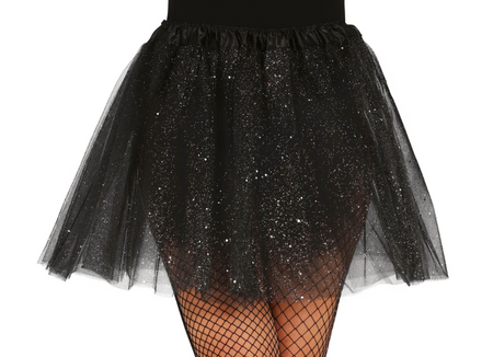 SPÓDNICZKA CZARNA Z DROBINKAMI TIULOWA 40 CM