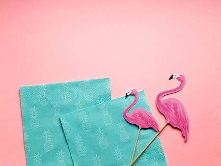 SERWETKI 33X33cm TURKUSOWE ANANASY