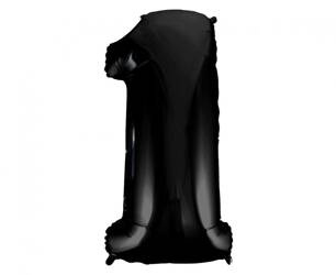 BALON FOLIOWY CYFRA 1 CZARNA 92 CM