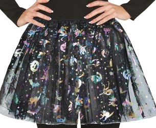 SPÓDNICZKA TIULOWA CZARNA HALLOWEEN