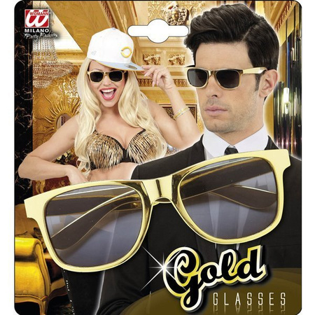 OKULARY PRZECIWSŁONECZNE ZŁOTE DISCO 