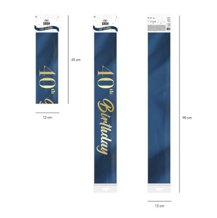 SZARFA 40 URODZINY GRANATOWA