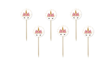 PIKERY NA TORT JEDNOROŻEC 6 SZT