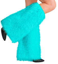 OCIEPLACZE NA NOGI NIEBIESKIE FUTRZASTE