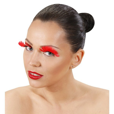 SZTUCZNE RZĘSY PIÓRKA CZERWONE MAKE UP 