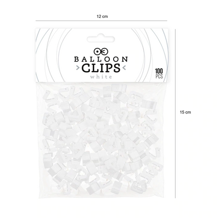 KLIPSY DO BALONÓW BIAŁE 100 SZT.