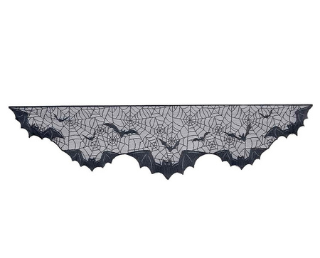 DEKORACJA KORONKOWA CZARNA 50 X 200 CM 