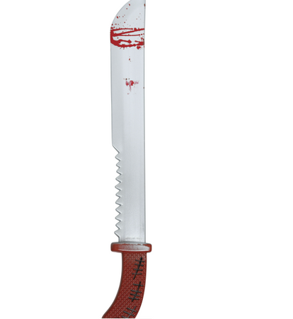  ZAKRWAWIONA SZTUCZNA MACZETA Z PIŁĄ
