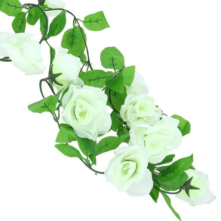 GIRLANDA KWIATY BIAŁE 2 M