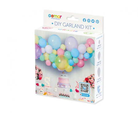 Girlanda balonowa DIY Pastelowa 65 szt. balony lateksowe