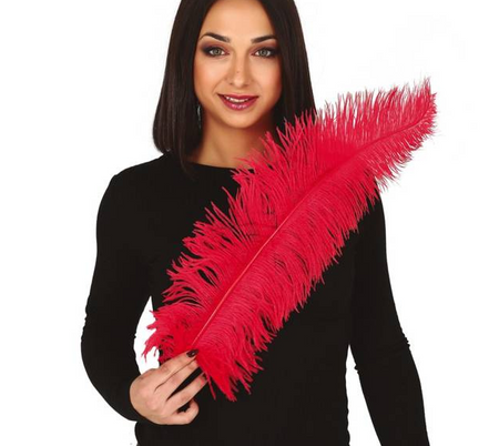 PIÓRO STRUSIE GIGANT CZERWONE 50 CM