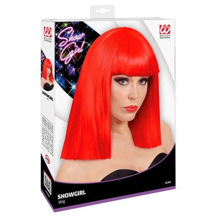 PERUKA SHOWGIRL CZERWONA