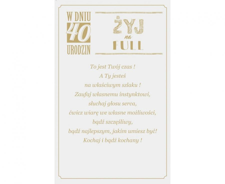 KARTKA URODZINOWA 40 URODZINY